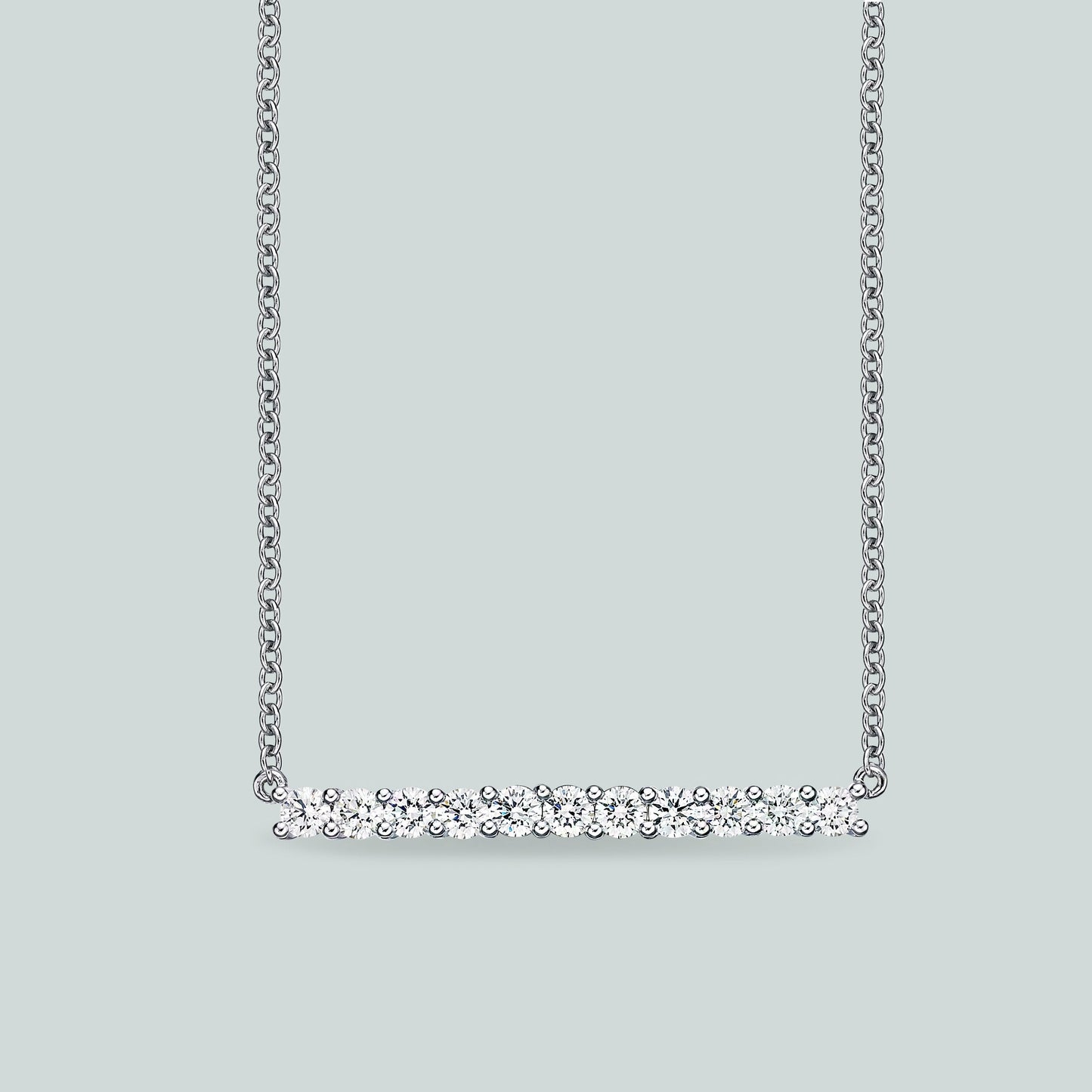 Kat & Chlo Diamond UB Bar 0.48 Ct Pendant Necklace