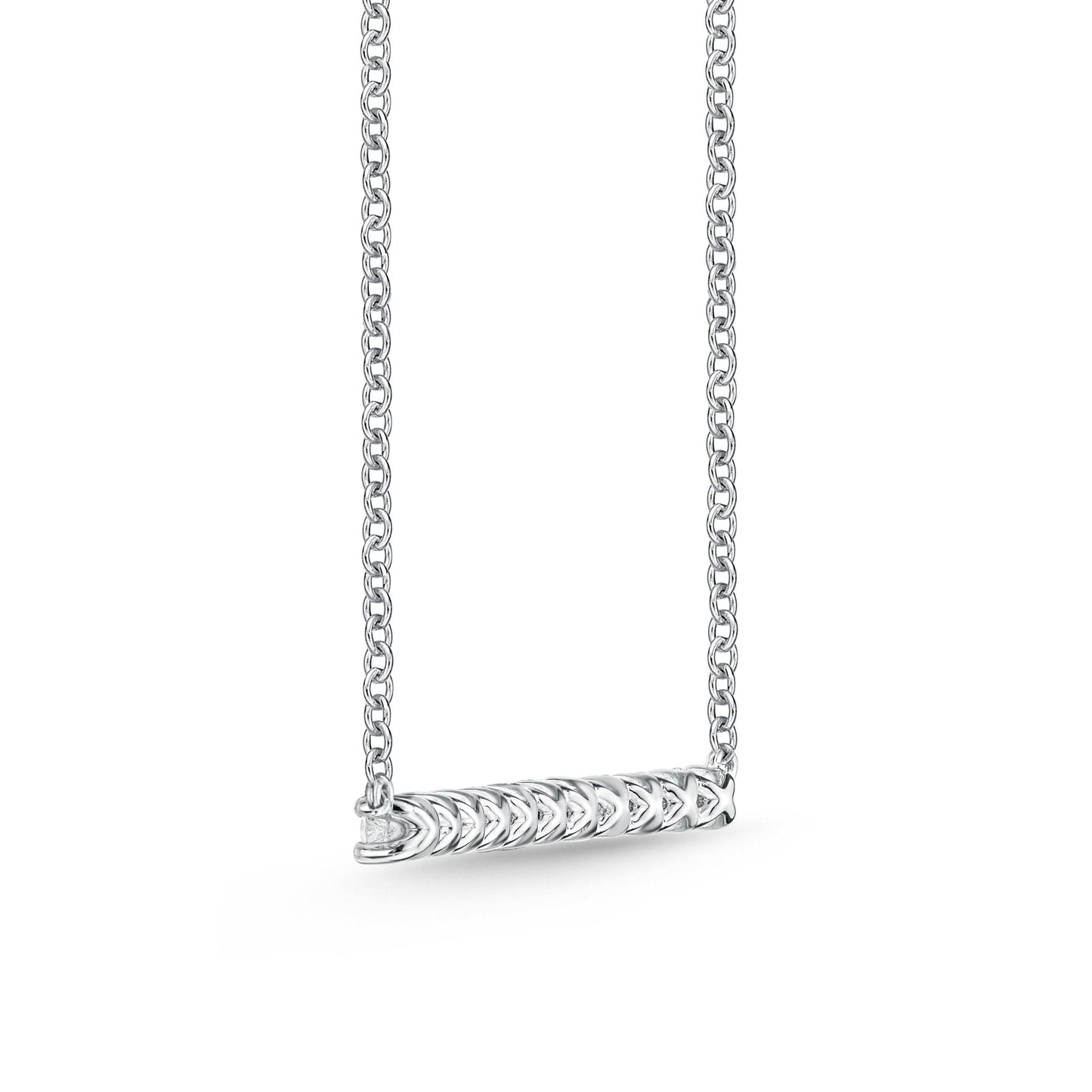 Kat & Chlo Diamond UB Bar 0.48 Ct Pendant Necklace