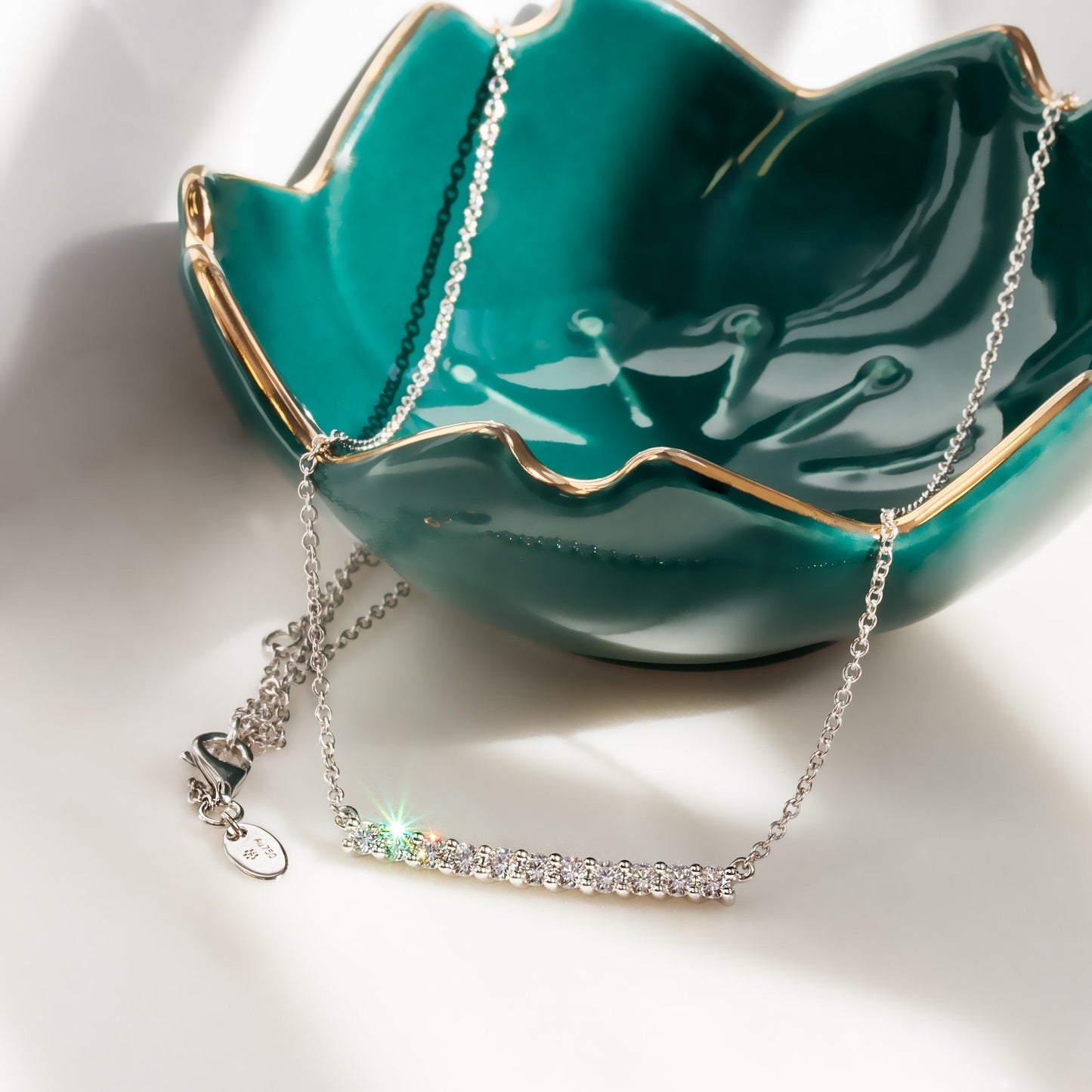 Kat & Chlo Diamond UB Bar 0.48 Ct Pendant Necklace