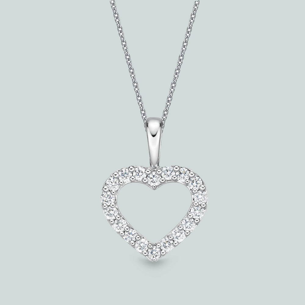Kat & Chlo Diamond Heart 0.12 Ct Pendant Necklace