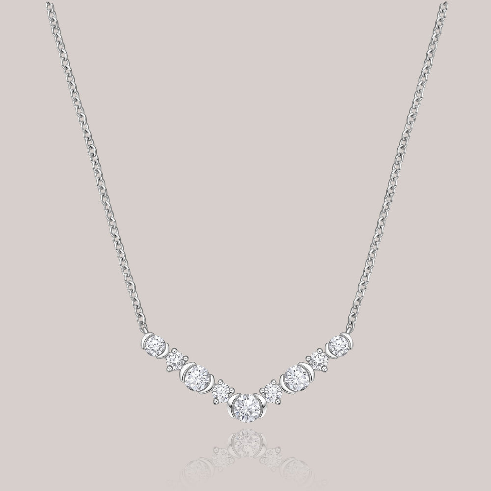 Kat & Chlo Diamond Sparks V Collar Diamonds Necklace