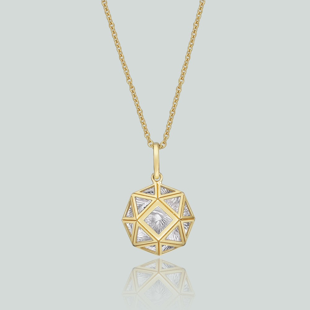 Kat & Chlo 18K Gold Cubic Pendant Necklace