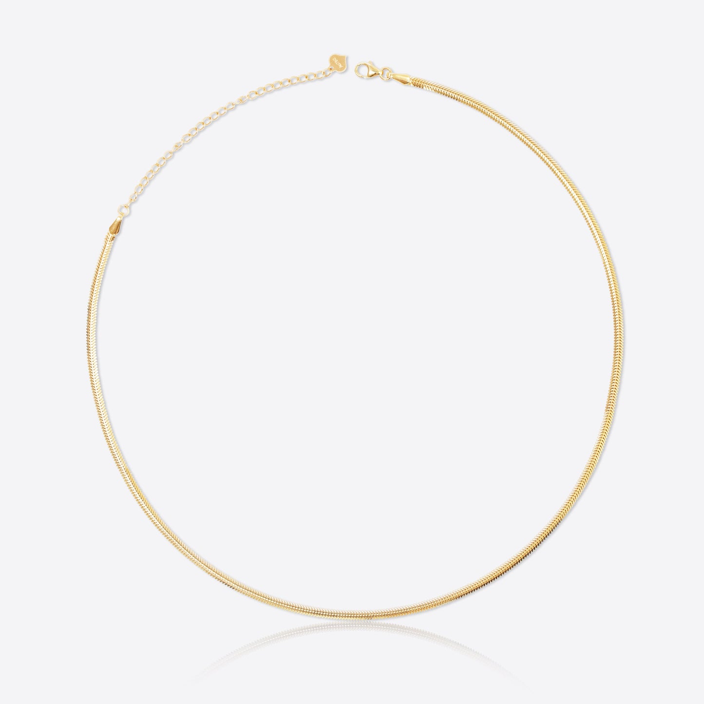 
                  
                    Kat & Chlo 18K Gold 2.5mm-wide Herringbone Chain Adjustable Necklace
                  
                