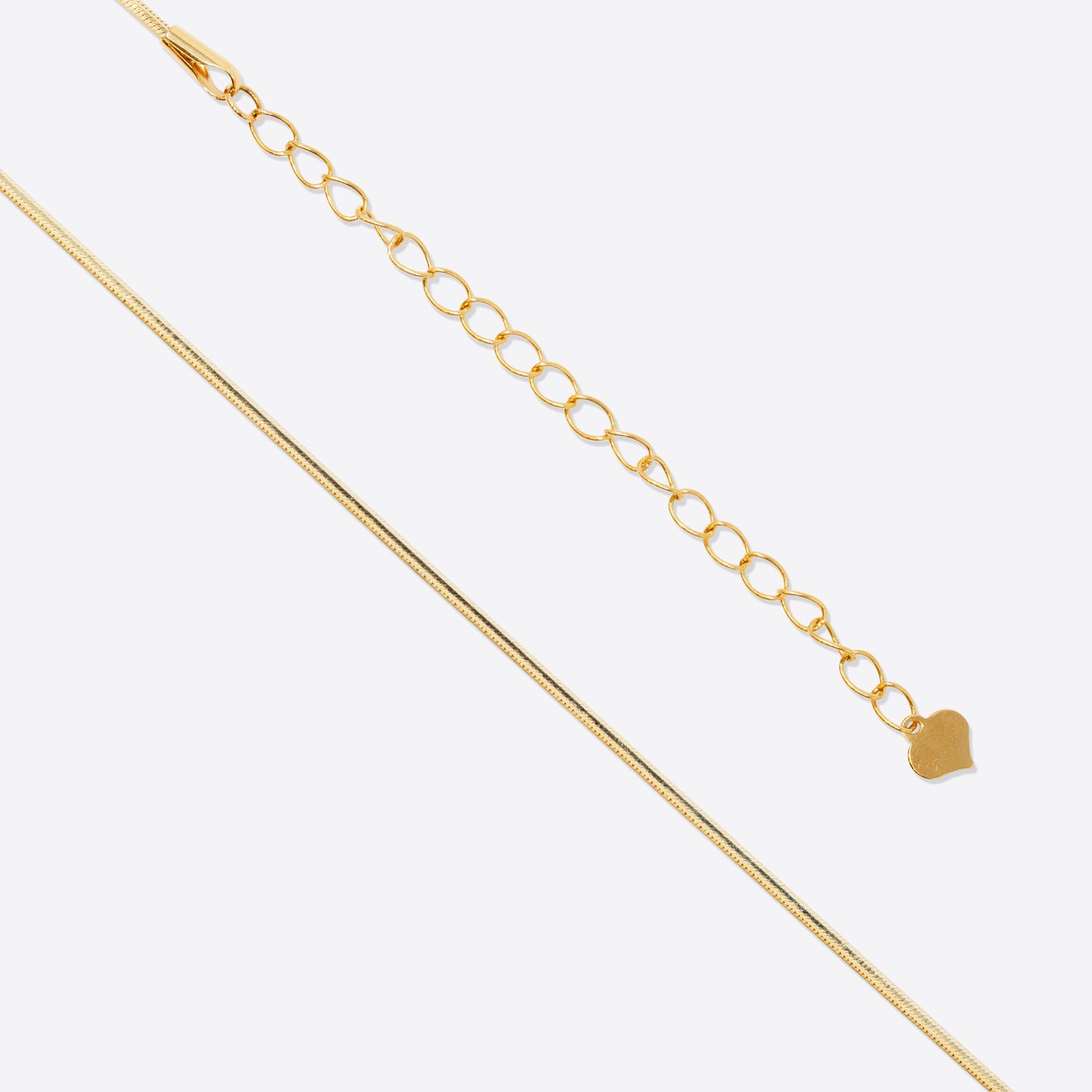 
                  
                    Kat & Chlo 18K Gold Thin Herringbone Chain Adjustable Necklace
                  
                