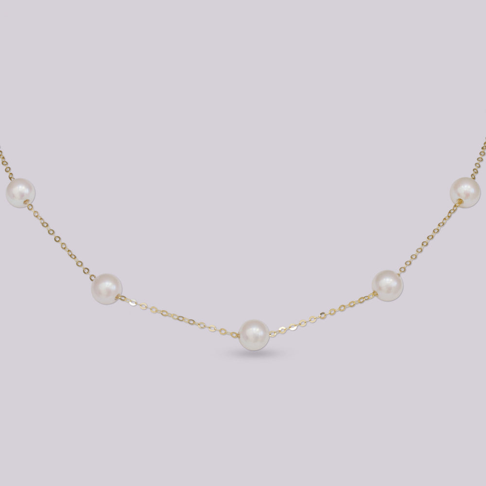 
                  
                    Kat & Chlo 18K Gold Akoya Pearls Station Necklace
                  
                