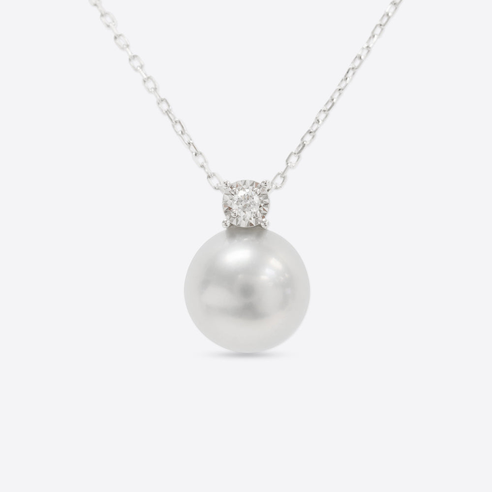 Kat & Chlo Akoya Pearl with Single Diamond Pendant